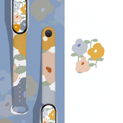 Za Mi Band 7 6 5 4 3 remen Silikonski cvjetni ispis uzorka Blet Za Xiao MI 6 5 4 3 Remen za sat Narukvica Pametni remen za narukvicu