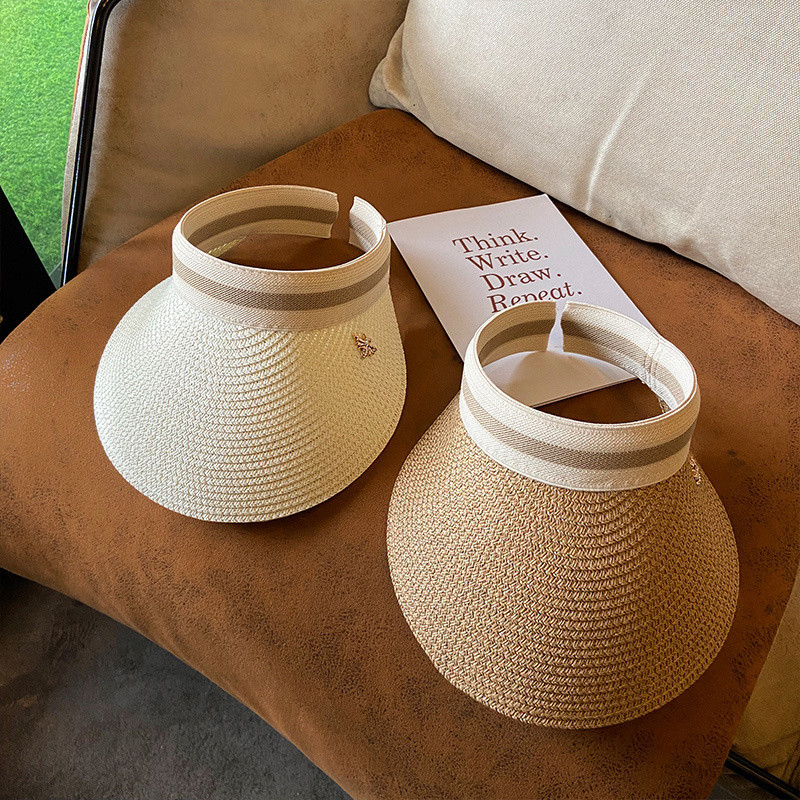 Prazan slamnati šešir Putni suncobran Kapa šešira za sunce Trendy Superlite sklopiva smotana kapa za plažu Nošnja za krstarenje Kapa sa šiltom za žene