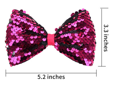 Bling Sparkle Glitter Svečane velike 5 inča šljokice Rainbow Trake Mašne za kosu Aligatorske kopče za djevojčice, malu djecu i djecu