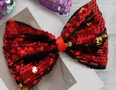 Bling Sparkle Glitter Svečane velike 5 inča šljokice Rainbow Trake Mašne za kosu Aligatorske kopče za djevojčice, malu djecu i djecu