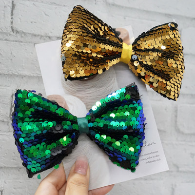 Bling Sparkle Glitter Svečane velike 5 inča šljokice Rainbow Trake Mašne za kosu Aligatorske kopče za djevojčice, malu djecu i djecu