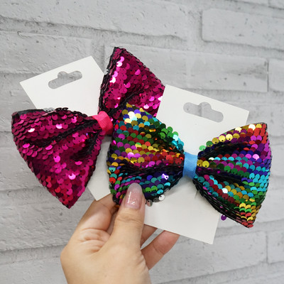 Bling Sparkle Glitter Svečane velike 5 inča šljokice Rainbow Trake Mašne za kosu Aligatorske kopče za djevojčice, malu djecu i djecu