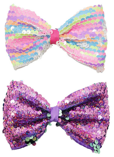 Bling Sparkle Glitter Svečane velike 5 inča šljokice Rainbow Trake Mašne za kosu Aligatorske kopče za djevojčice, malu djecu i djecu