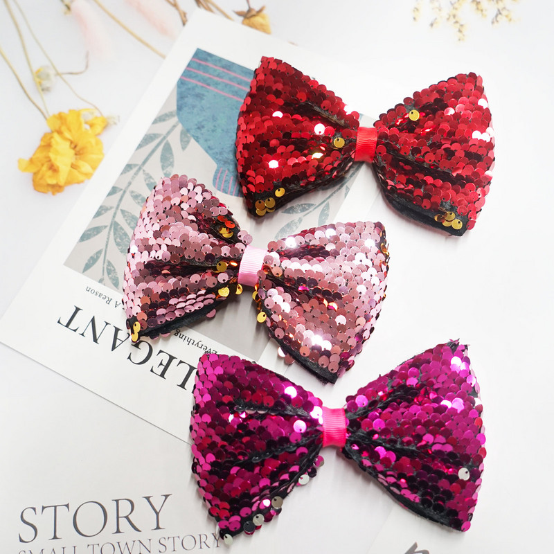 Bling Sparkle Glitter Svečane velike 5 inča šljokice Rainbow Trake Mašne za kosu Aligatorske kopče za djevojčice, malu djecu i djecu