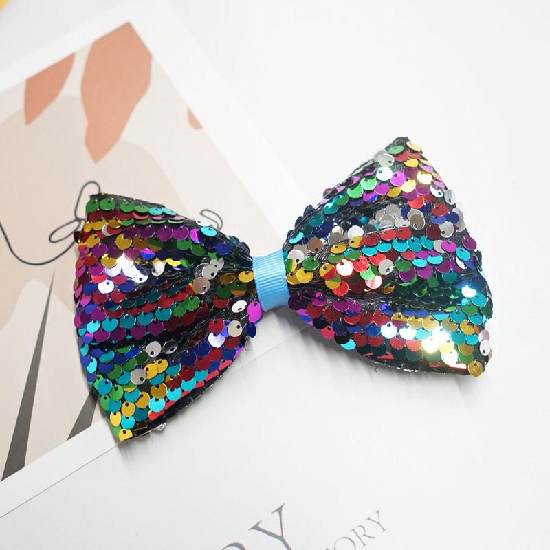 Bling Sparkle Glitter Svečane velike 5 inča šljokice Rainbow Trake Mašne za kosu Aligatorske kopče za djevojčice, malu djecu i djecu