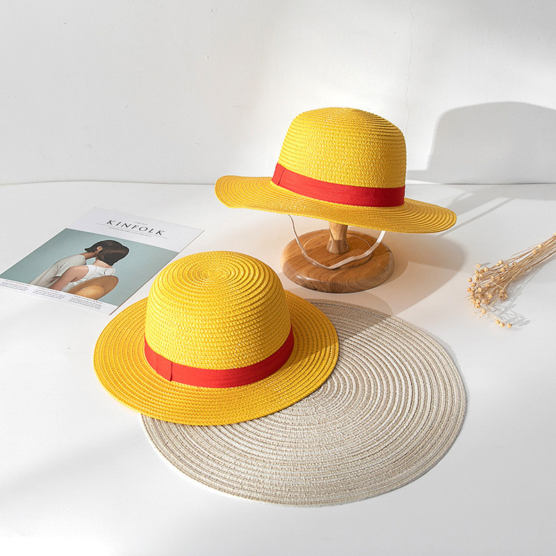 „Luffy Straw Hat“ Anime animacinių filmų „Cosplay“ kepurės Priedai Vasarinė kepurė nuo saulės Saulės skrybėlė tėvams ir vaikams „Luffy“ skrybėlė moterims, vyrams