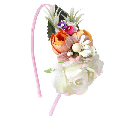 CN Benzile de păr cu flori din organza pentru fete Bentita de iepuraș de Paște Crăciun de petrecere pentru copii Cadouri de Paște Accesorii de păr Urechi de iepure Iepuraș