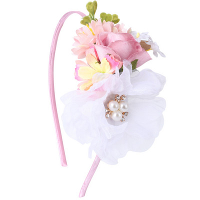 CN Benzile de păr cu flori din organza pentru fete Bentita de iepuraș de Paște Crăciun de petrecere pentru copii Cadouri de Paște Accesorii de păr Urechi de iepure Iepuraș