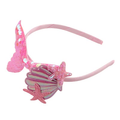 Χαριτωμένο κορδόνι γοργόνας για κοριτσάκια Κοχύλι με πούλιες Αστερίες χτενίσματα Παιδικά χειροποίητα αξεσουάρ μαλλιών ουράνιο τόξο