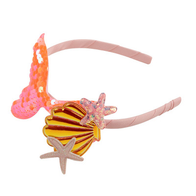 Χαριτωμένο κορδόνι γοργόνας για κοριτσάκια Κοχύλι με πούλιες Αστερίες χτενίσματα Παιδικά χειροποίητα αξεσουάρ μαλλιών ουράνιο τόξο