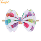 Klasična 2022 6" dvoslojna mašna za kosu od tkanine s otisnutim mecima Najlonska traka za glavu/ukosnica DIY dodaci za kosu za djevojčice