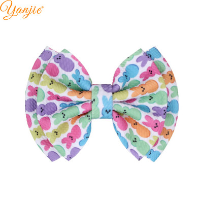 Klasična 2022 6" dvoslojna mašna za kosu od tkanine s otisnutim mecima Najlonska traka za glavu/ukosnica DIY dodaci za kosu za djevojčice