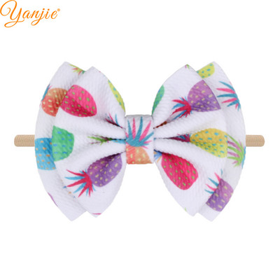 Klasična 2022 6" dvoslojna mašna za kosu od tkanine s otisnutim mecima Najlonska traka za glavu/ukosnica DIY dodaci za kosu za djevojčice