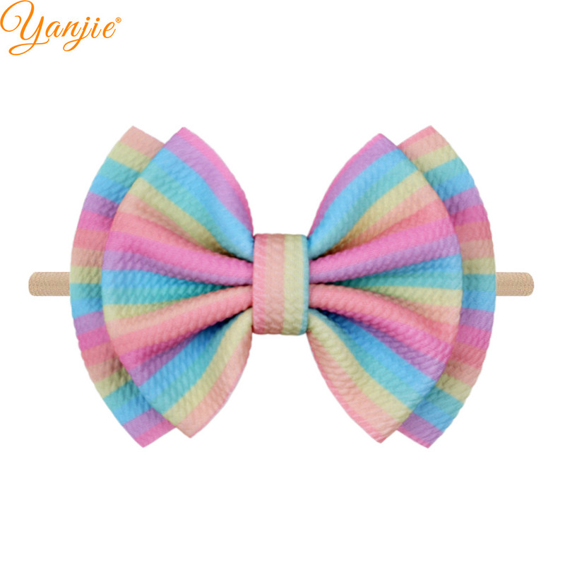 Klasična 2022 6" dvoslojna mašna za kosu od tkanine s otisnutim mecima Najlonska traka za glavu/ukosnica DIY dodaci za kosu za djevojčice