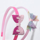 2PC Djevojčice Trendy svjetlucave trake za kosu Nove dječje trake za glavu sa zubima Dječje mašne u obliku veselja Obruč za kosu/glava Dodaci za kosu