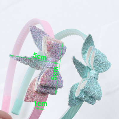 2PC Djevojčice Trendy svjetlucave trake za kosu Nove dječje trake za glavu sa zubima Dječje mašne u obliku veselja Obruč za kosu/glava Dodaci za kosu