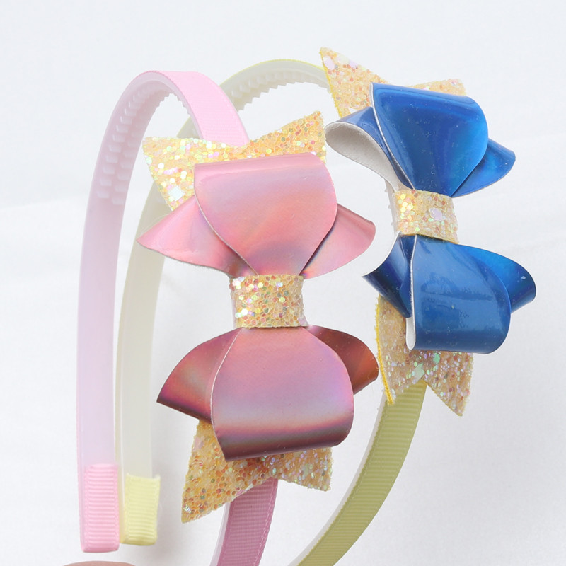 2PC Djevojčice Trendy svjetlucave trake za kosu Nove dječje trake za glavu sa zubima Dječje mašne u obliku veselja Obruč za kosu/glava Dodaci za kosu