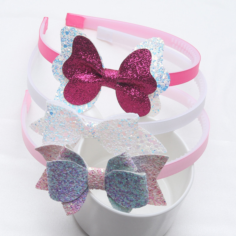 2PC Djevojčice Trendy svjetlucave trake za kosu Nove dječje trake za glavu sa zubima Dječje mašne u obliku veselja Obruč za kosu/glava Dodaci za kosu