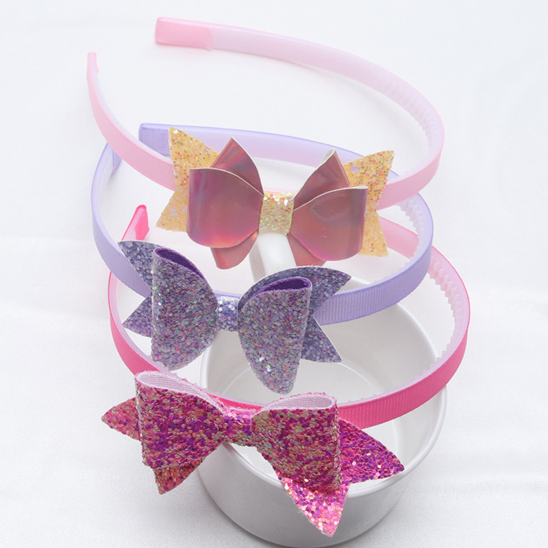 2PC Djevojčice Trendy svjetlucave trake za kosu Nove dječje trake za glavu sa zubima Dječje mašne u obliku veselja Obruč za kosu/glava Dodaci za kosu