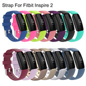 Curea de înlocuire din silicon pentru ceasul inteligent Fitbit Inspire 2 Curea de înlocuire pentru încheietura mâinii pentru brățară Fitbit Inspire2 Color simplu