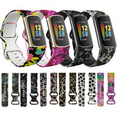 Szíj Fitbit Charge 5 csuklópánthoz Puha szilikon sportpótló mintás pánt Fitbit Charge 5 karkötő correa