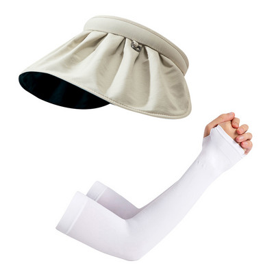 Summer Shell skrybėlė nuo saulės, apsauganti nuo UV spindulių, dvigubo naudojimo plaukų lanko kepurė nuo saulės moterims lauko paplūdimio minkšta sulankstoma plataus kraštelio kibiro dangteliai