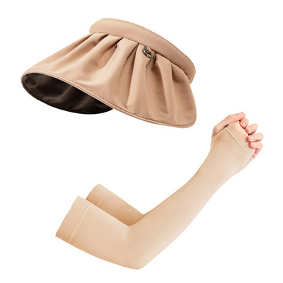 Summer Shell skrybėlė nuo saulės, apsauganti nuo UV spindulių, dvigubo naudojimo plaukų lanko kepurė nuo saulės moterims lauko paplūdimio minkšta sulankstoma plataus kraštelio kibiro dangteliai