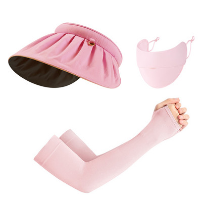 Summer Shell skrybėlė nuo saulės, apsauganti nuo UV spindulių, dvigubo naudojimo plaukų lanko kepurė nuo saulės moterims lauko paplūdimio minkšta sulankstoma plataus kraštelio kibiro dangteliai