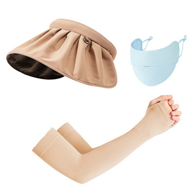 Summer Shell skrybėlė nuo saulės, apsauganti nuo UV spindulių, dvigubo naudojimo plaukų lanko kepurė nuo saulės moterims lauko paplūdimio minkšta sulankstoma plataus kraštelio kibiro dangteliai