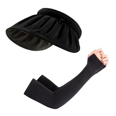 Summer Shell skrybėlė nuo saulės, apsauganti nuo UV spindulių, dvigubo naudojimo plaukų lanko kepurė nuo saulės moterims lauko paplūdimio minkšta sulankstoma plataus kraštelio kibiro dangteliai