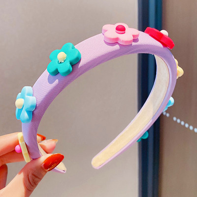 Noi fete drăguțe de desene animate cu flori cu fructe bentițe colorate cu burete pentru păr dulce decorați bentita pentru cap Accesorii pentru păr la modă