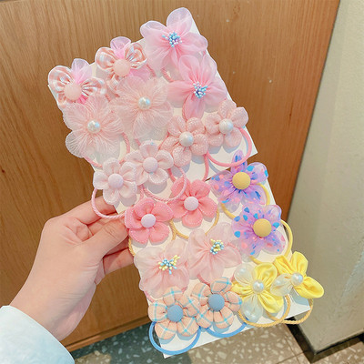 20 vnt. / rinkinys Vaikams mielas animacinis filmukas, gėlėtas lankelis, elastinės plaukų juostelės kūdikių mergaičių minkštos gležtuvės guminės juostelės vaikų plaukų aksesuarai