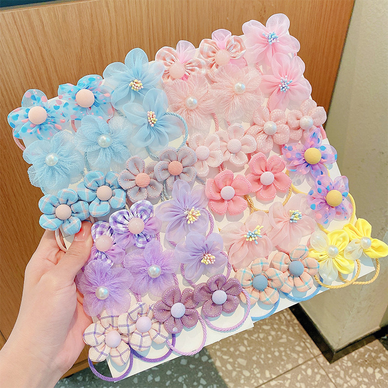 20 vnt. / rinkinys Vaikams mielas animacinis filmukas, gėlėtas lankelis, elastinės plaukų juostelės kūdikių mergaičių minkštos gležtuvės guminės juostelės vaikų plaukų aksesuarai