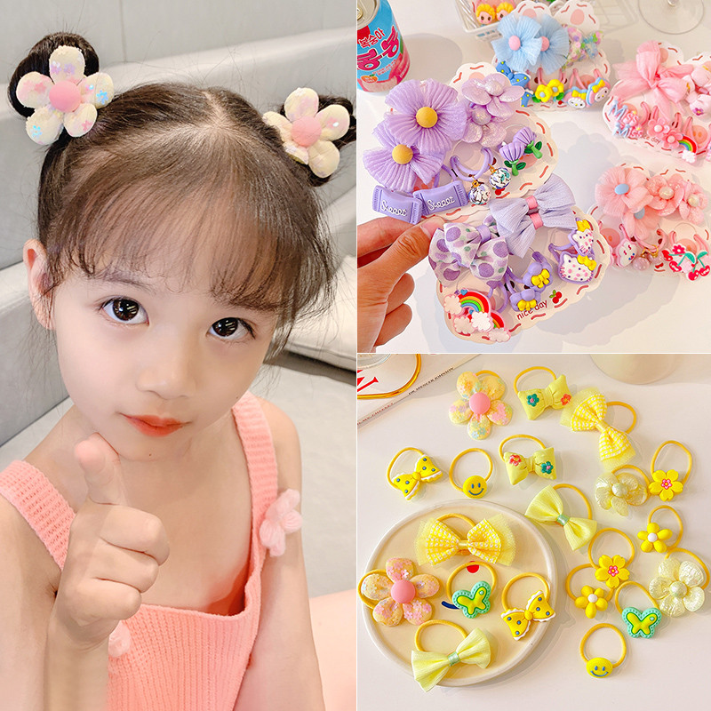 20 vnt. / rinkinys Vaikams mielas animacinis filmukas, gėlėtas lankelis, elastinės plaukų juostelės kūdikių mergaičių minkštos gležtuvės guminės juostelės vaikų plaukų aksesuarai