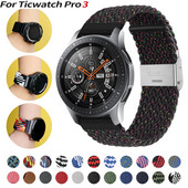 22/20 mm podesiva pletena elastična najlonska traka s petljom za TicWatch Band Pro 3 Ultra GPS /GTX/S2/E2/E3/GTH remen za sport