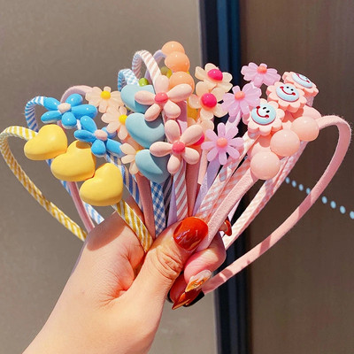 Jaunas meitenes Cute Candy Krāsas Karikatūra Matu Stīpa Bērnu Ziedu Sirds Matu Lentes Bērnu Galvas Lentes Modes Matu Aksesuāri Galvassegas