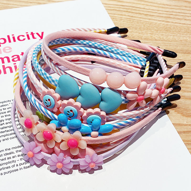 Noi fete drăguțe, culori bomboane, cerc de păr cu desene animate, bentițe de păr cu inimă de flori pentru copii, bentiță pentru copii, accesorii de păr la modă, accesorii pentru cap