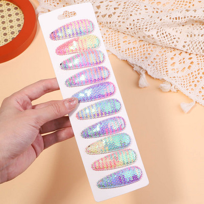 10 buc/set agrafe de păr din metal cu paiete decolorate coreene pentru copii, fete, agrafe de păr lucrate manual, agrafe BB, accesorii pentru păr