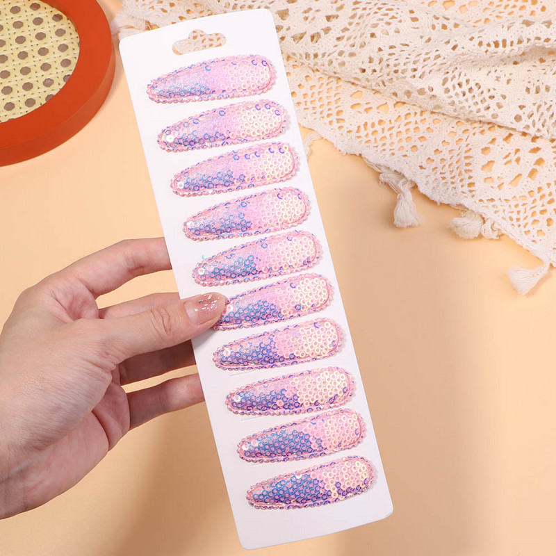 10 buc/set agrafe de păr din metal cu paiete decolorate coreene pentru copii, fete, agrafe de păr lucrate manual, agrafe BB, accesorii pentru păr