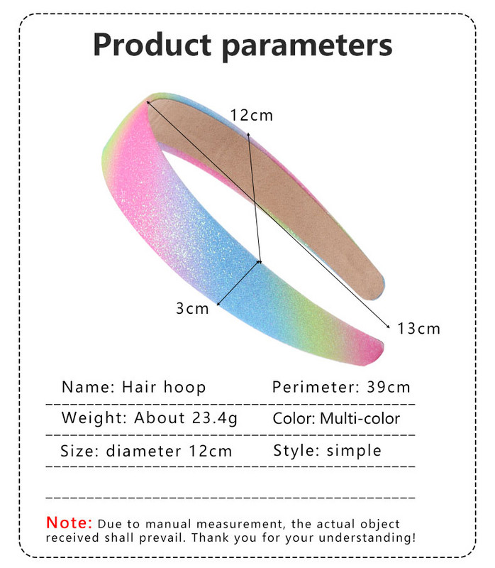 2 buc Bentite cu sclipici pentru fete Benzi de păr curcubeu pentru fetițe Accesorii pentru păr Bandă lată strălucitoare pentru copii Bandă drăguță pentru cap