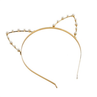 Lydinio metalo katės lapės ausų galvos juostelė mergaitėms plaukų lankelis Graži dovana gimtadienio vakarėliui Galvos apdangalo dekoras Velykų Cosplay Helovinas