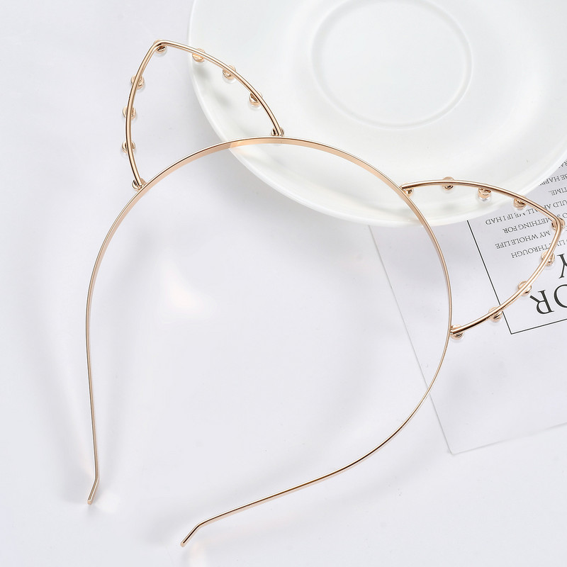 Lydinio metalo katės lapės ausų galvos juostelė mergaitėms plaukų lankelis Graži dovana gimtadienio vakarėliui Galvos apdangalo dekoras Velykų Cosplay Helovinas