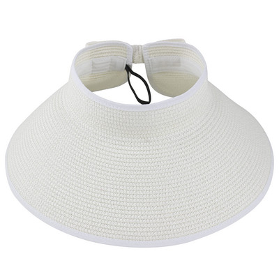 2022 Nový dámsky zrolovateľný slnečný klobúk so širokým okrajom, slamený klobúk, letná skladacia zbaliteľná UV ochranná čiapka na plážové cestovanie