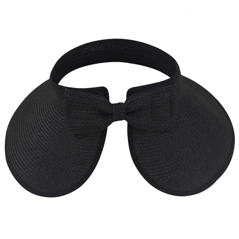 2022 Nový dámsky zrolovateľný slnečný klobúk so širokým okrajom, slamený klobúk, letná skladacia zbaliteľná UV ochranná čiapka na plážové cestovanie