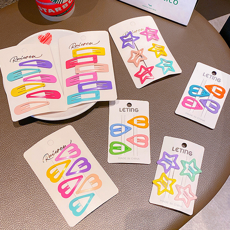 Roztomilé kreslené farebné sponky do vlasov v tvare pentagramu, dievčenské sladké sponky do vlasov, detské sponky do vlasov, ozdoba, darček