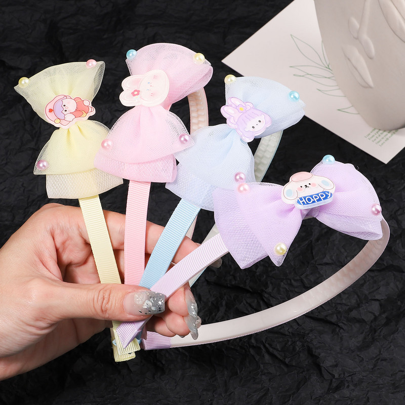 1 komad nasumičnih stilova, slatke gumice za kosu sa zečjim ušima od organze za djevojčice, slatke trake za kosu s mašnom princeze, biserni dodaci za kosu, dječji dar