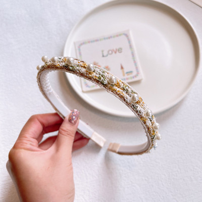 Naujos Sweet Pearl plaukų juostos mergaitėms Neslystančios plonos galvos juostelės su dantukais Vaikams Galvos lankelis Kasdieniai vainikėliai galvos apdangalų priedai