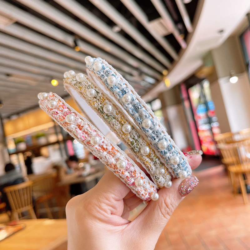 Naujos Sweet Pearl plaukų juostos mergaitėms Neslystančios plonos galvos juostelės su dantukais Vaikams Galvos lankelis Kasdieniai vainikėliai galvos apdangalų priedai