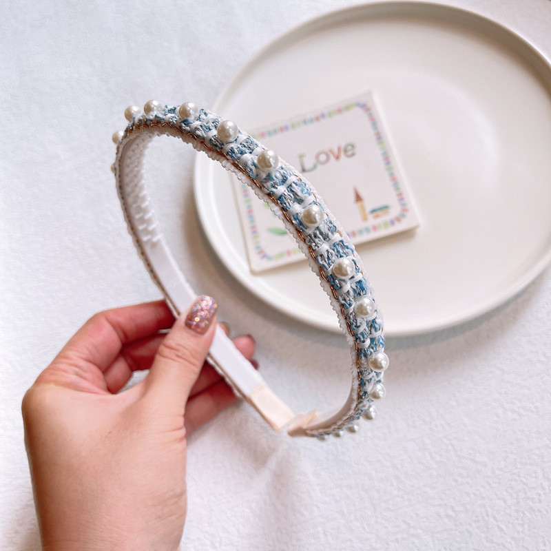 Naujos Sweet Pearl plaukų juostos mergaitėms Neslystančios plonos galvos juostelės su dantukais Vaikams Galvos lankelis Kasdieniai vainikėliai galvos apdangalų priedai