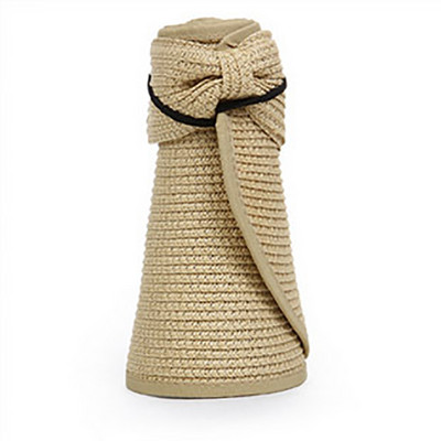 LaMaxPa Pălărie nouă de vară pentru femei, pălărie de soare pliabilă, pălărie de plajă cu boruri largi, pălărie de paie, șapcă de protecție UV pentru plajă